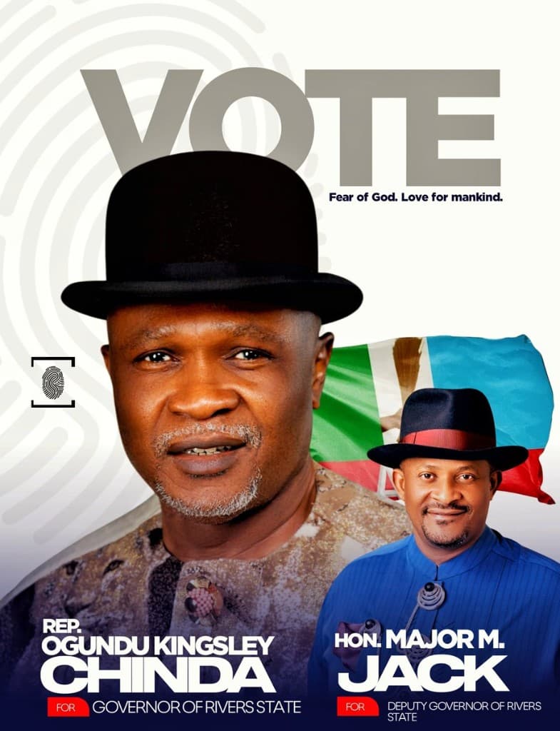 Vote poster: Rep. Ogundu Kingsley Chinda and Hon. Majoror M. Jack.